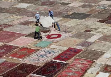 السجاد التركي خلال مرحلة التشميس