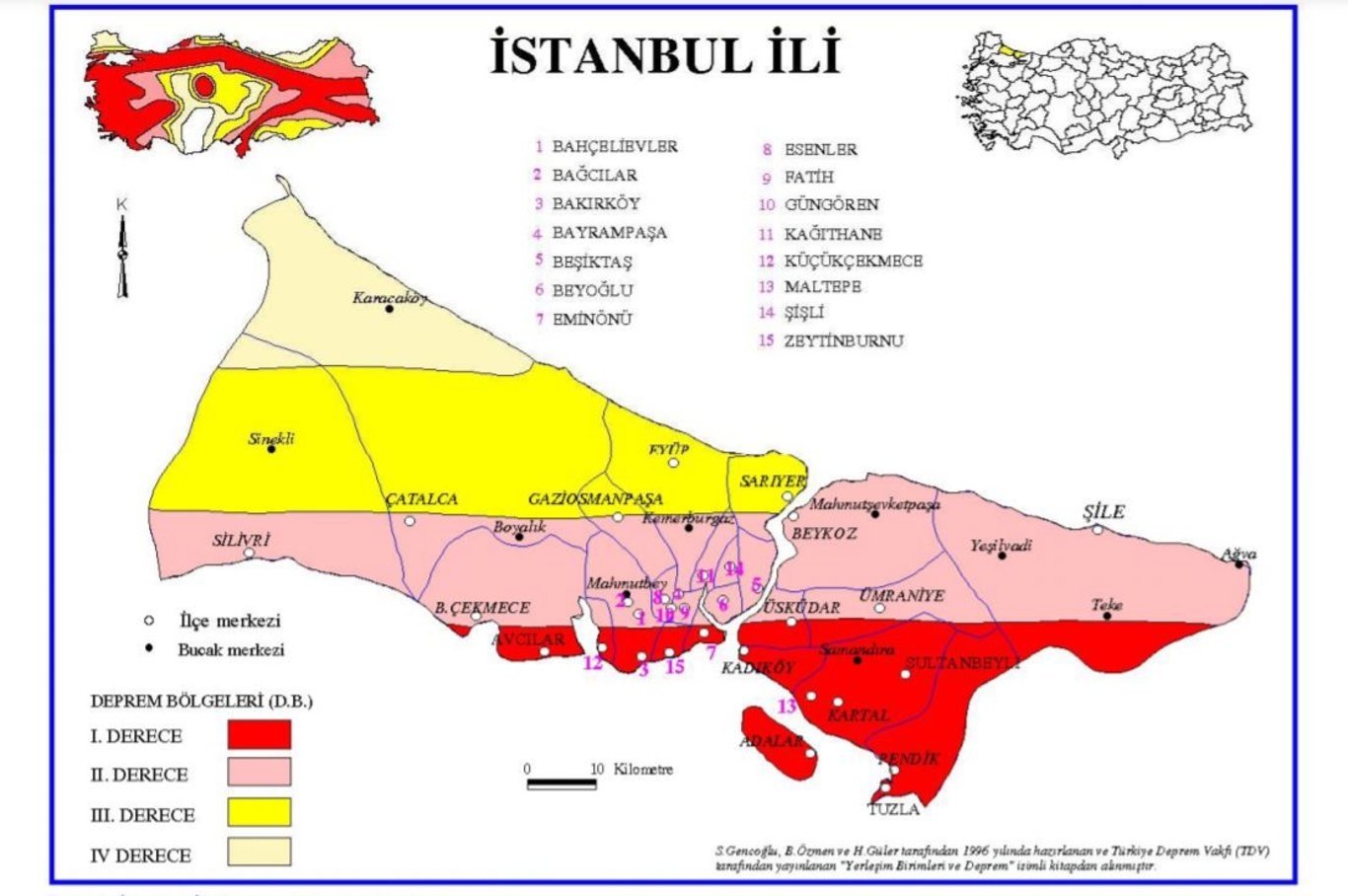 المناطق الأكثر خطورة في زلزال إسطنبول